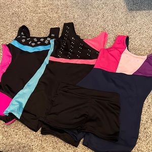 4pc Gymnastics Leo’s plus shorts Size 6